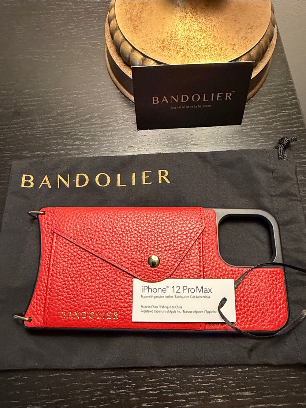 Bandolier Red Leather Card Wallet Phone Case - Picture 2 of 16